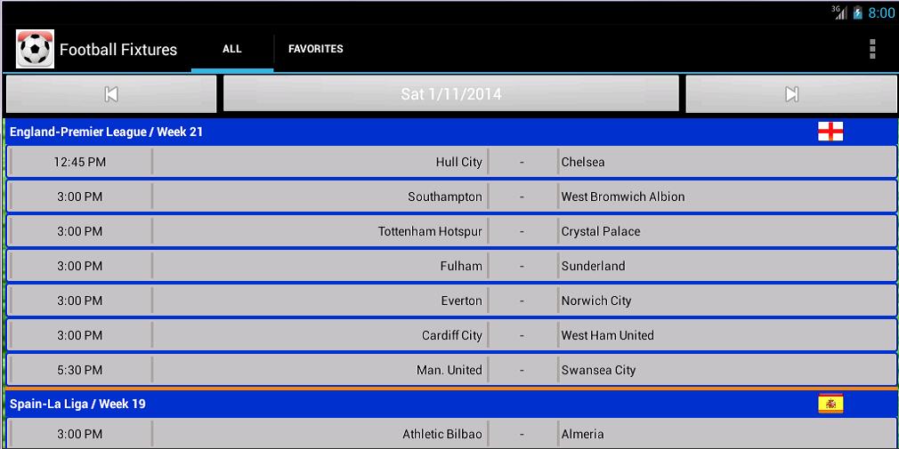 Football Fixtures capturas de tela 6