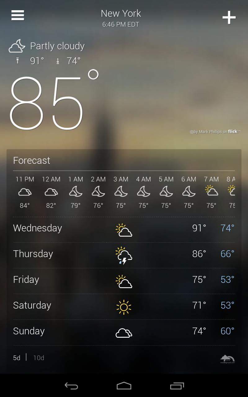 Yahoo Weather capturas de tela 7