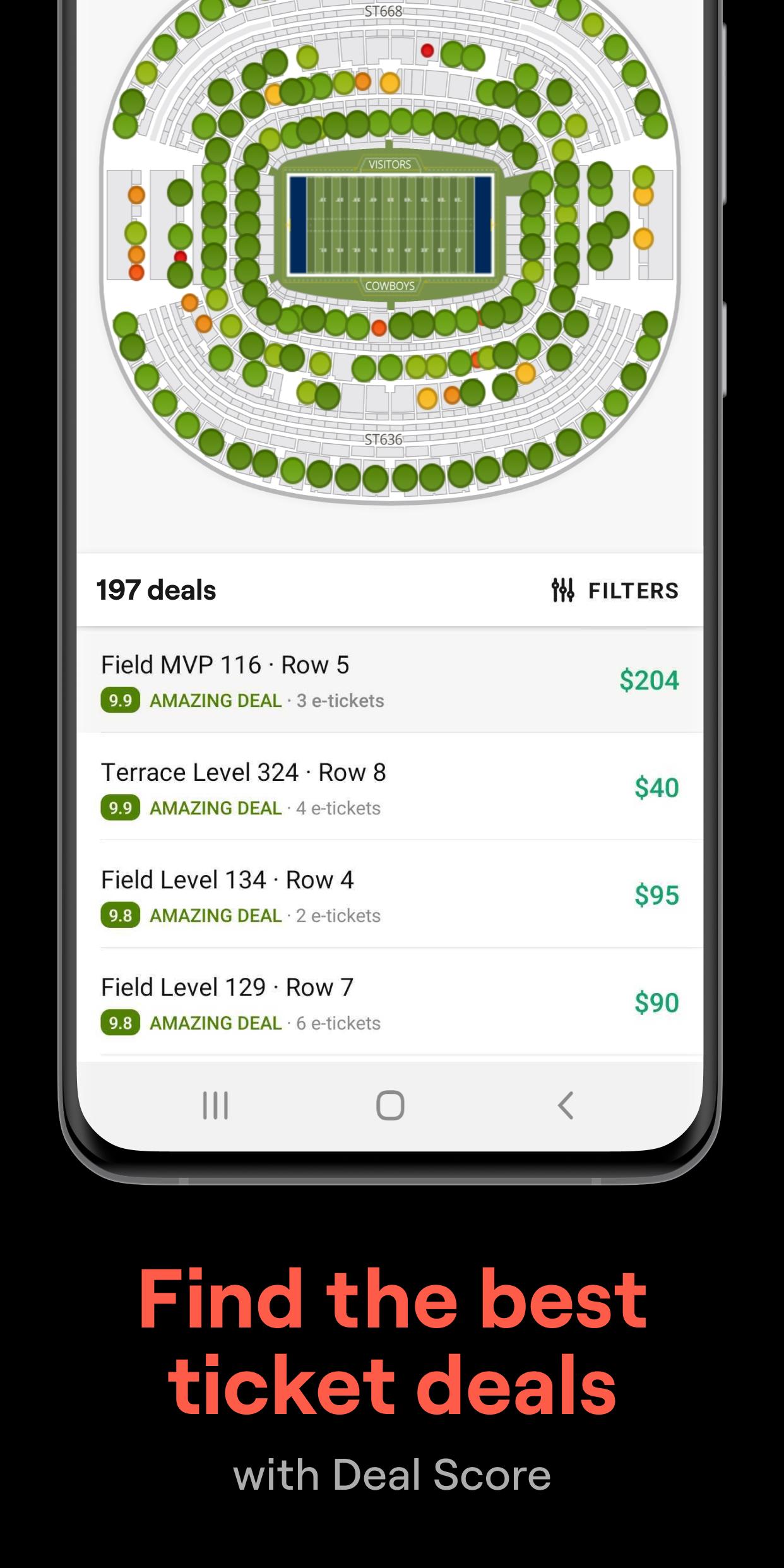 SeatGeek screenshots 2